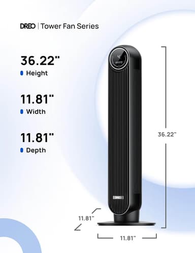 Dreo Tower Fan 36-inch — Whisper-Quiet Air Circulation for Tiny Spaces - air conditioning for tiny homes