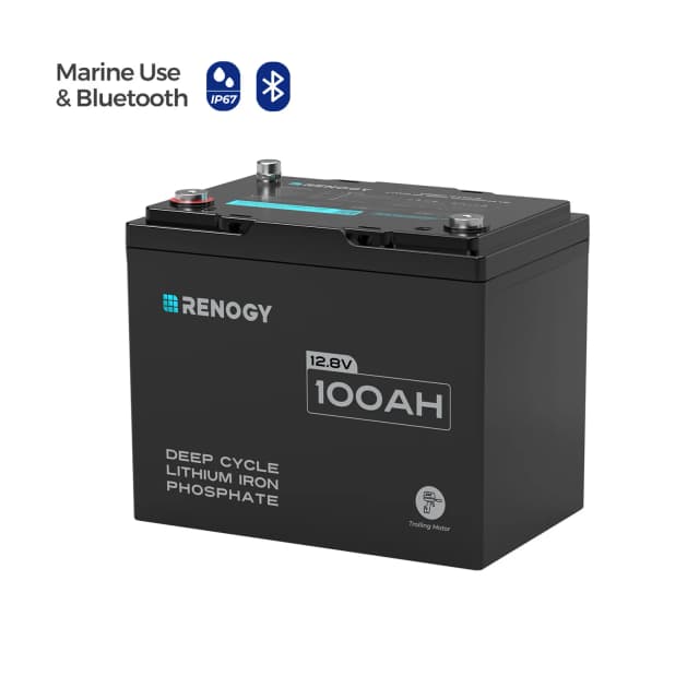 Renogy Core 12V 100Ah Trolling Motor Lithium Battery with Bluetooth — Smart Monitoring - battery storage for tiny homes