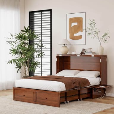 Nesbsakte Queen Murphy Bed Cabinet — Day to Night Transformation - furniture for tiny homes