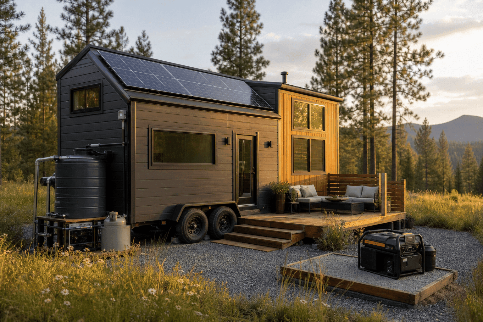 Best tiny home accessories including solar, water systems, and outdoor living gear