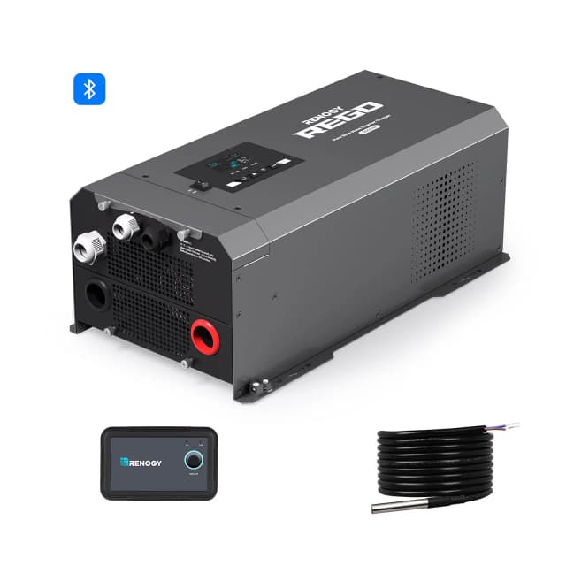 Renogy REGO 12V 3000W Pure Sine Wave Inverter Charger with LCD — Complete Power Management - inverters chargers for tiny homes