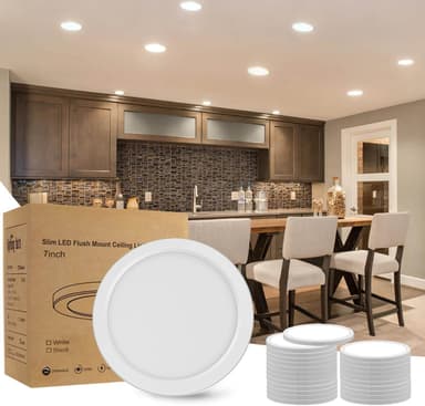 ETL Listed 7 Inch LED Flush Mount — Ultra-Slim Ceiling Lighting - lighting electrical for tiny homes