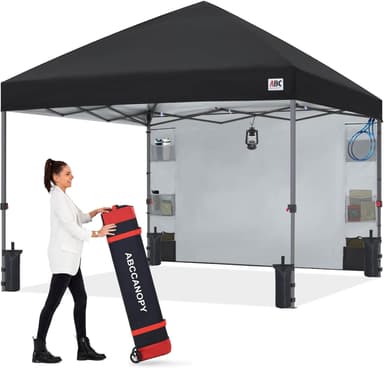 ABCCANOPY 10x10 Pop-Up with Sidewall — Shade Plus Storage - outdoor living for tiny homes