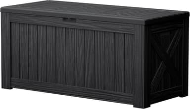 Devoko 120 Gallon Deck Box — Outdoor Storage Bench - outdoor living for tiny homes