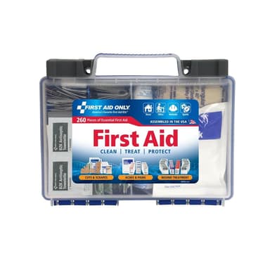 First Aid Only 260-Piece Emergency Kit — Complete Medical Preparedness - safety gear for tiny homes