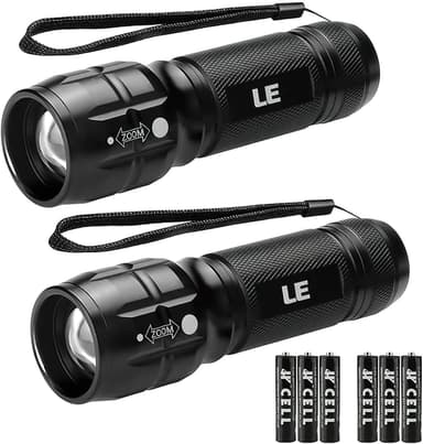 Lighting EVER LED Flashlight 2-Pack — Compact Emergency Essential - safety gear for tiny homes