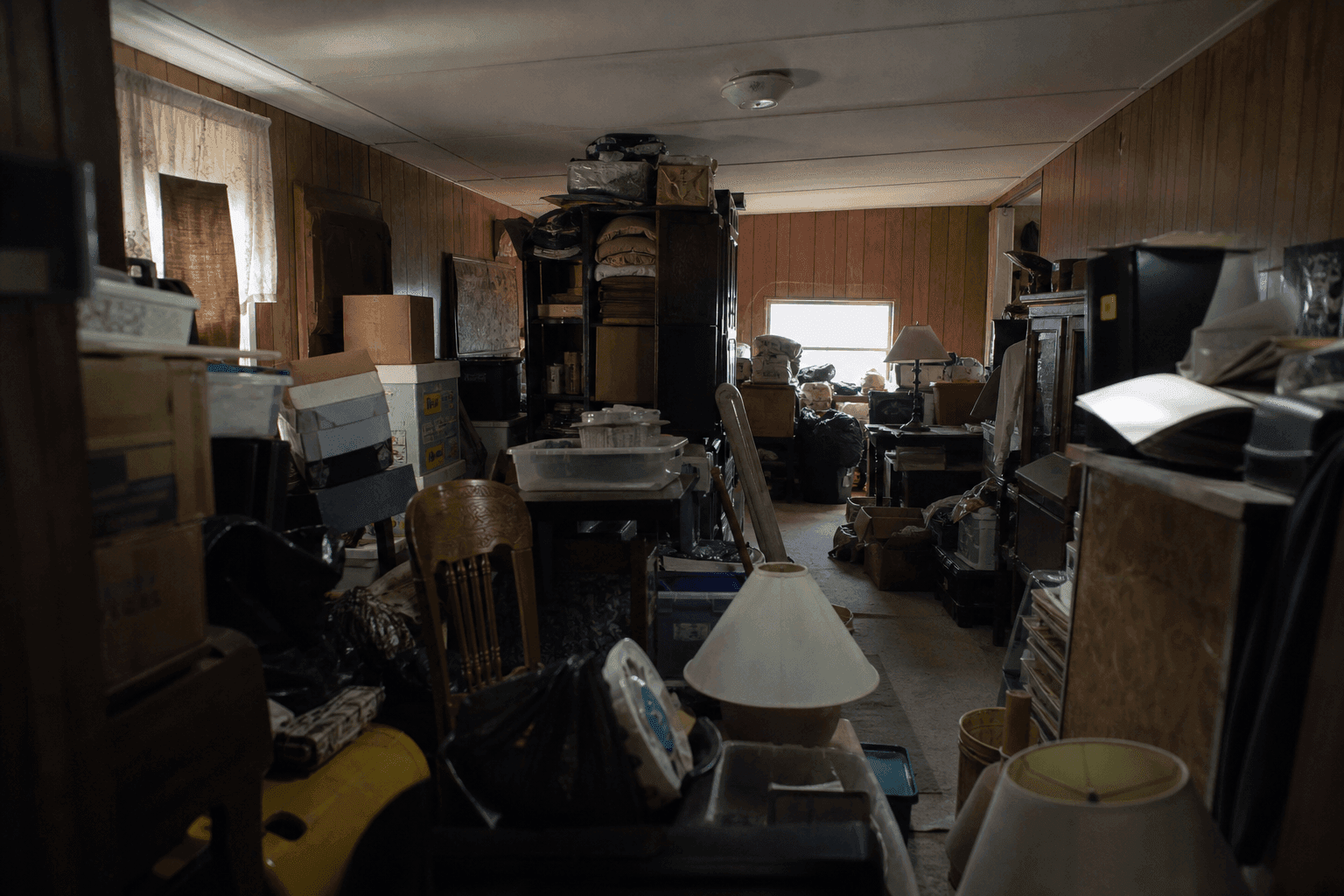 Cluttered tiny house interior illustrating common selling preparation mistakes