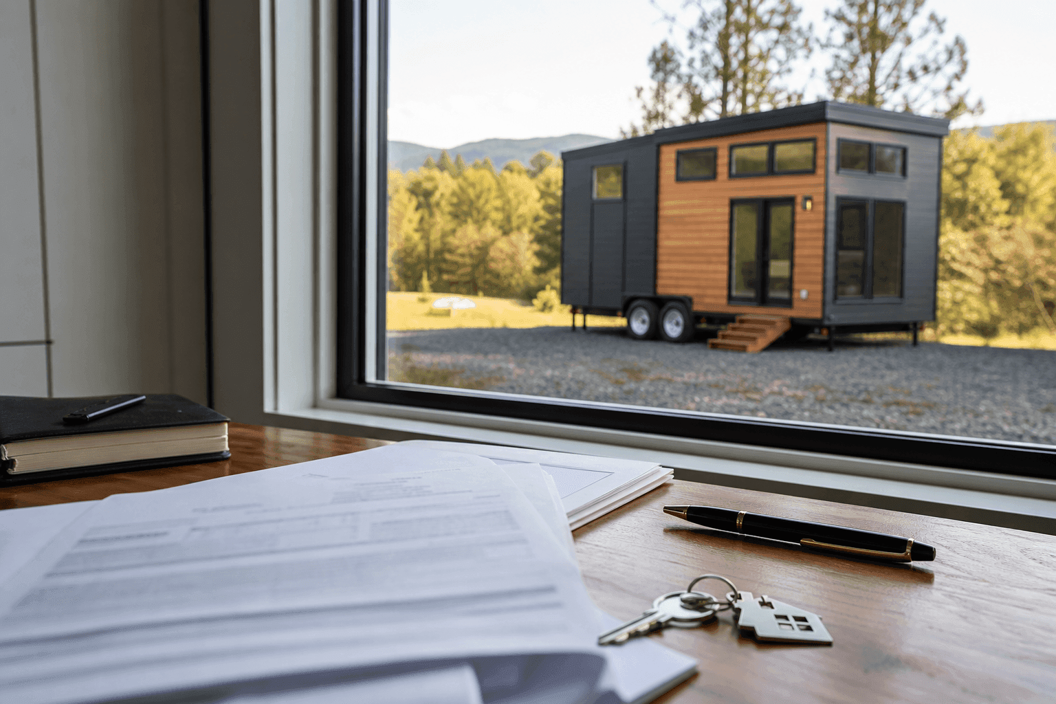 Legal documents and contracts for selling a tiny house