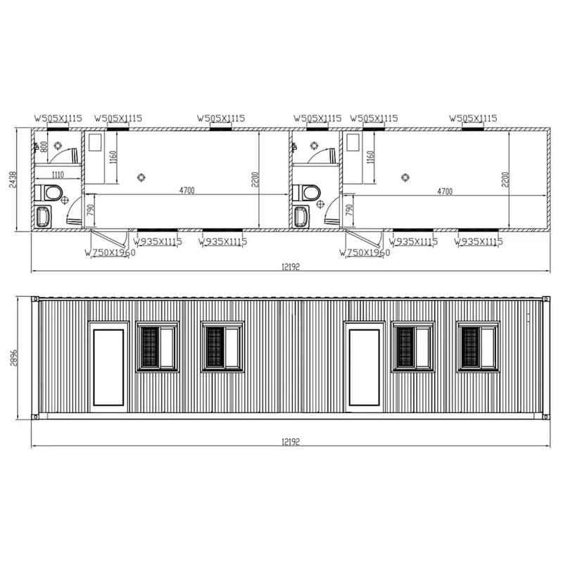 40ft Container House 2 Bedrooms 2 Bathrooms Prefab Tiny Home Portable Living - Image 2