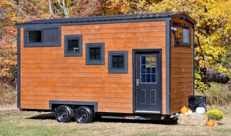 tiny home on wheels , double axel 20 foot steel framing trailor mounted