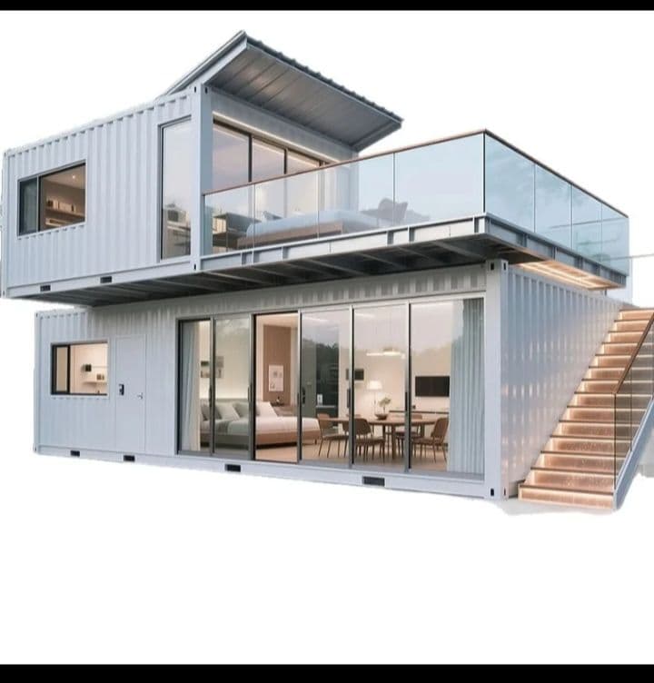 modern prefab modular home stylish design with large winde