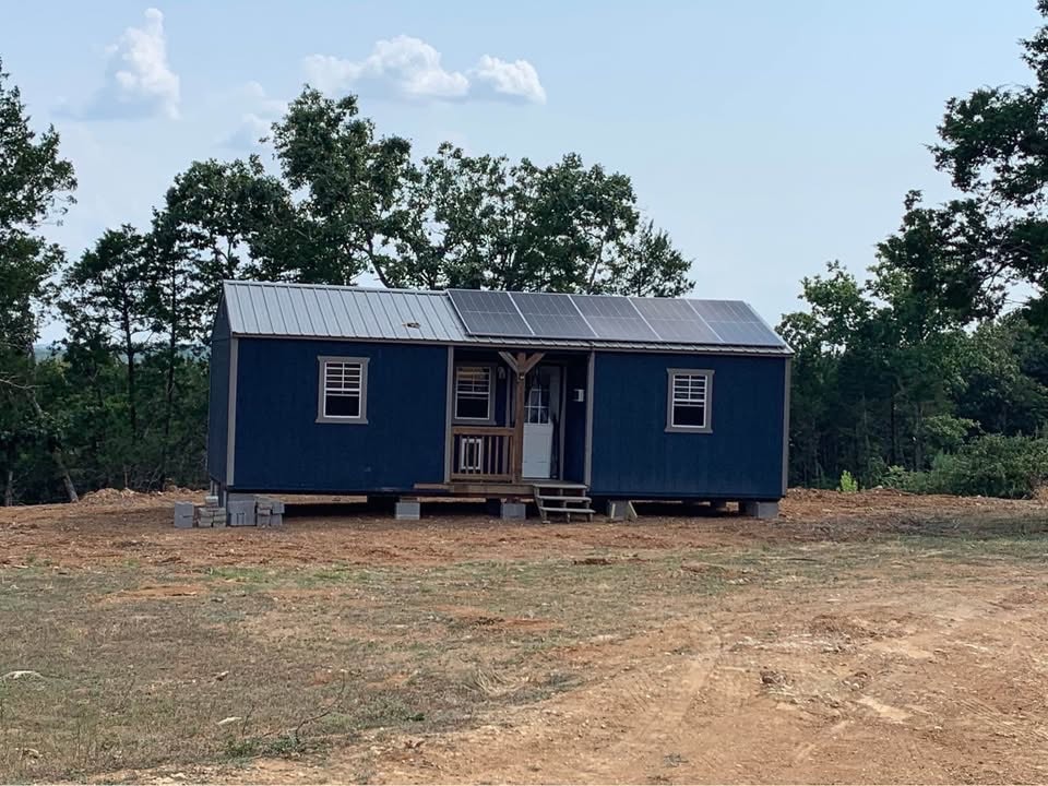14x32 Off Grid Cabin with Solar System Installed
