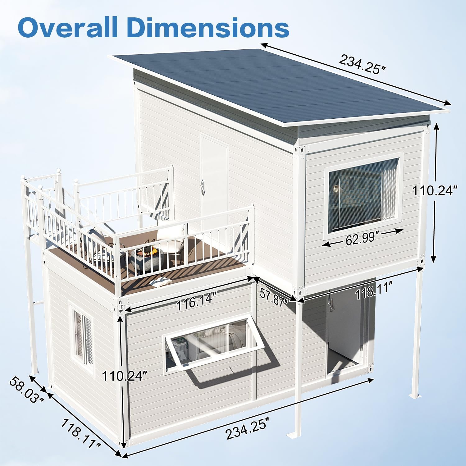 Two-Story Tiny House (573 sq ft) – Double-Layer Modular Home with Flexible Expansion - Image 2