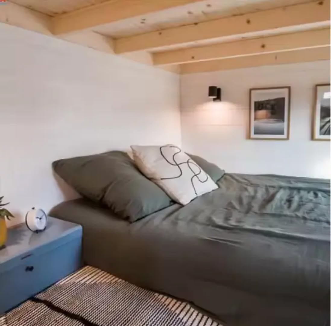 Modern Tiny House on Wheels – 240 Sq Ft Triple-Axle Trailer with Navy Blue Siding, French Doors & Porch - Image 4