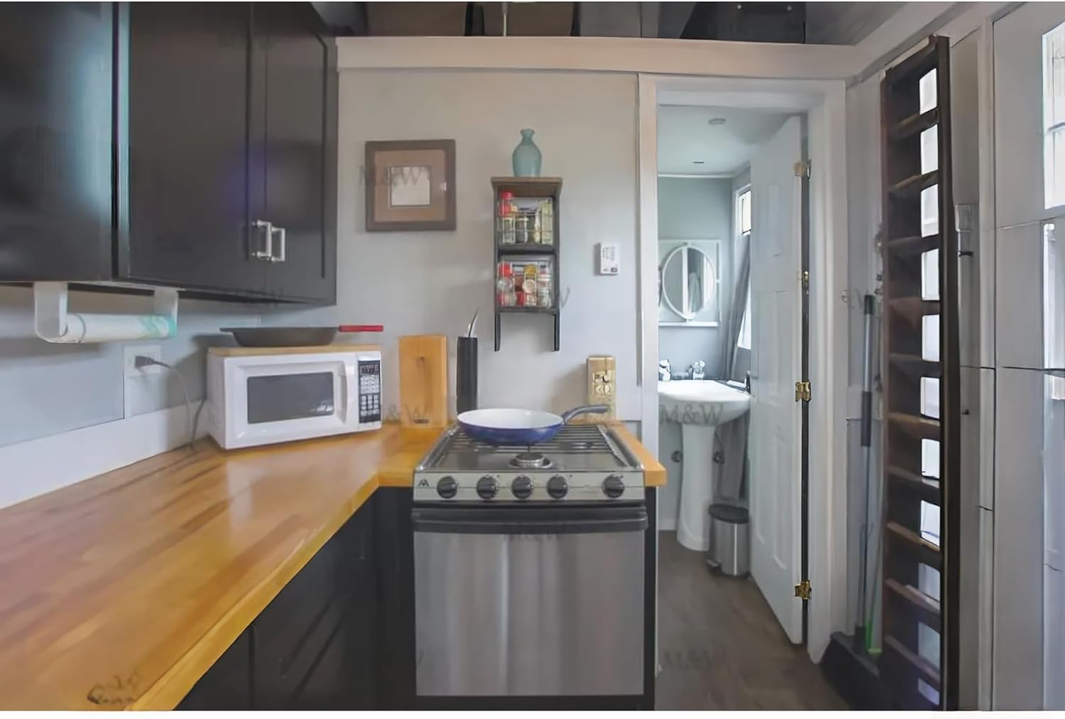 Modern Pink Tiny House on Wheels – 200 Sq Ft Mobile Home with Bedroom, Kitchen & Bathroom - Image 3