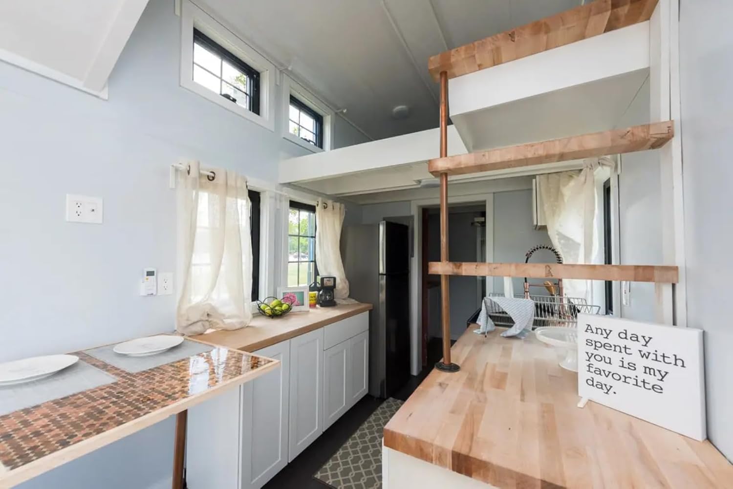 Two-Story Cedar Accent Tiny Home on Wheels – Glass Windows, Dual-Tone Siding & Trailer Mount - Image 3