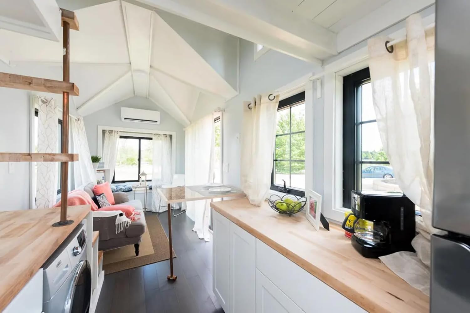 Two-Story Cedar Accent Tiny Home on Wheels – Glass Windows, Dual-Tone Siding & Trailer Mount - Image 4