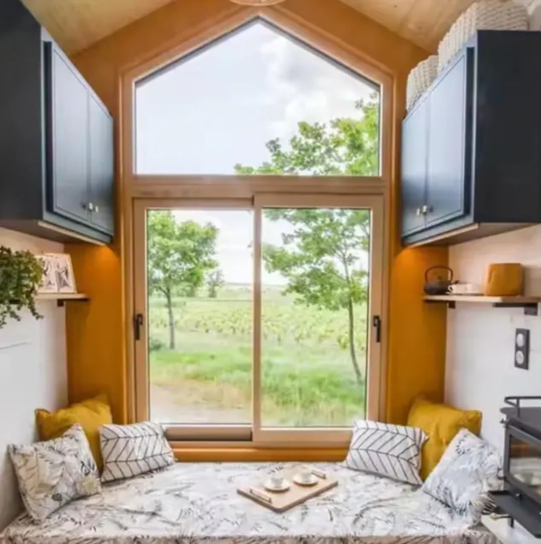 24-Foot Mobile Tiny House with Wood & Metal Exterior – Dual Axle Trailer and Glass Entry - Image 3