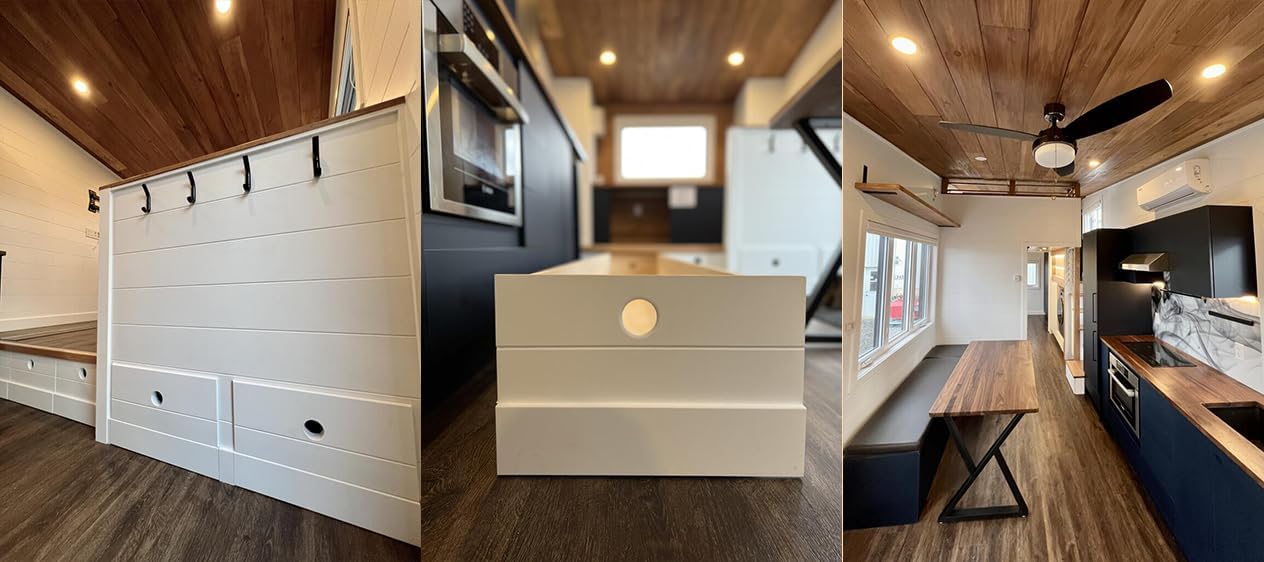 Tiny RV Mobile House with Downstairs Bedroom, Loft, Full Kitchen & Double-Pitched Roof (486 sq ft) – Family-Friendly Cedar & Steel Exterior - Image 8