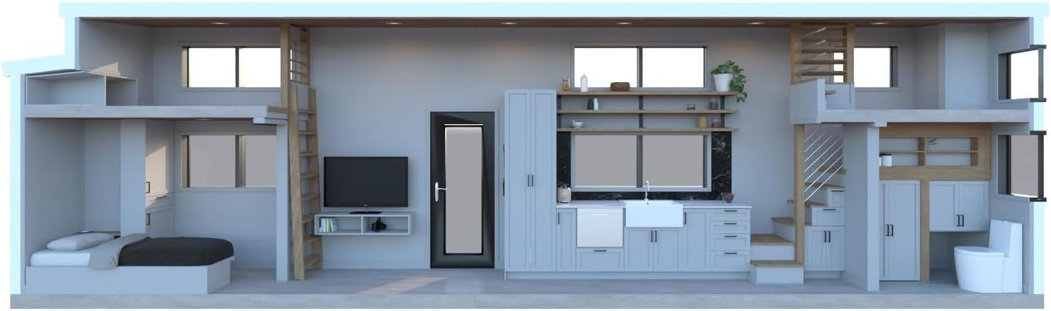 Modern Tiny House on Wheels (396 sq ft) – 3 Bedrooms, Dual Lofts, Full Kitchen & Bath, Energy-Efficient Design - Image 2