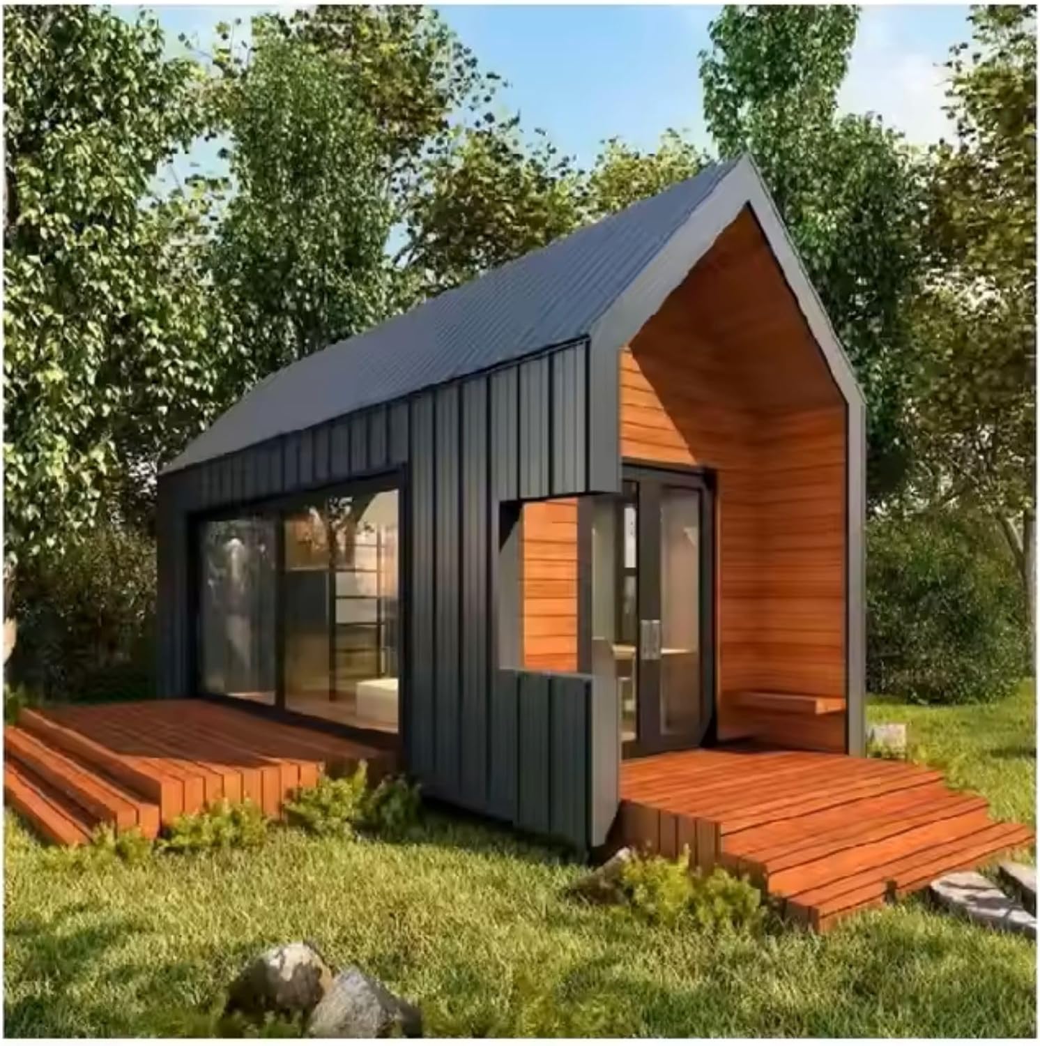 156 Sq Ft Modular Container Home – 1 Bedroom with Kitchen & Bathroom, Expandable Design