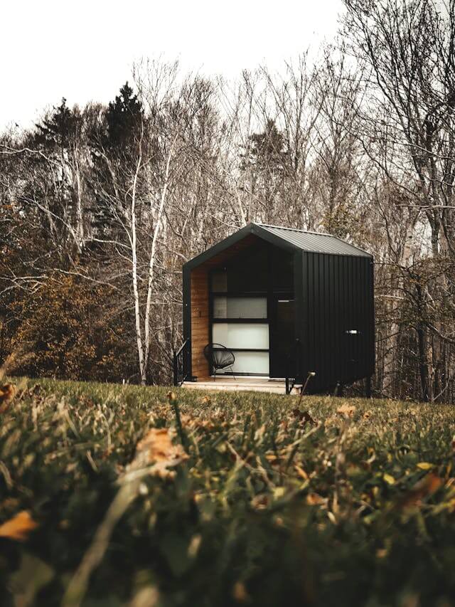 Arizona tiny house community with small homes, shared amenities, and scenic landscape