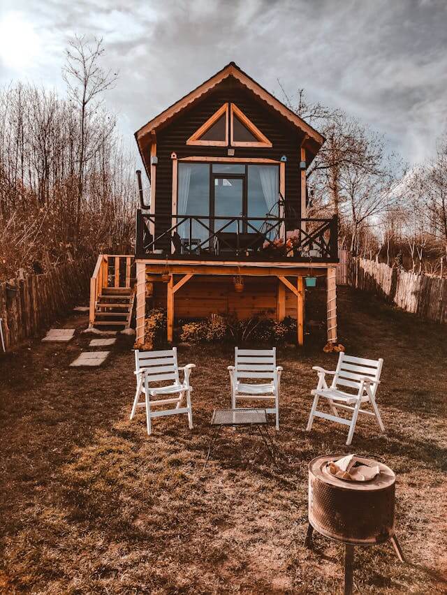 Utah tiny house community with small homes, shared amenities, and scenic landscape