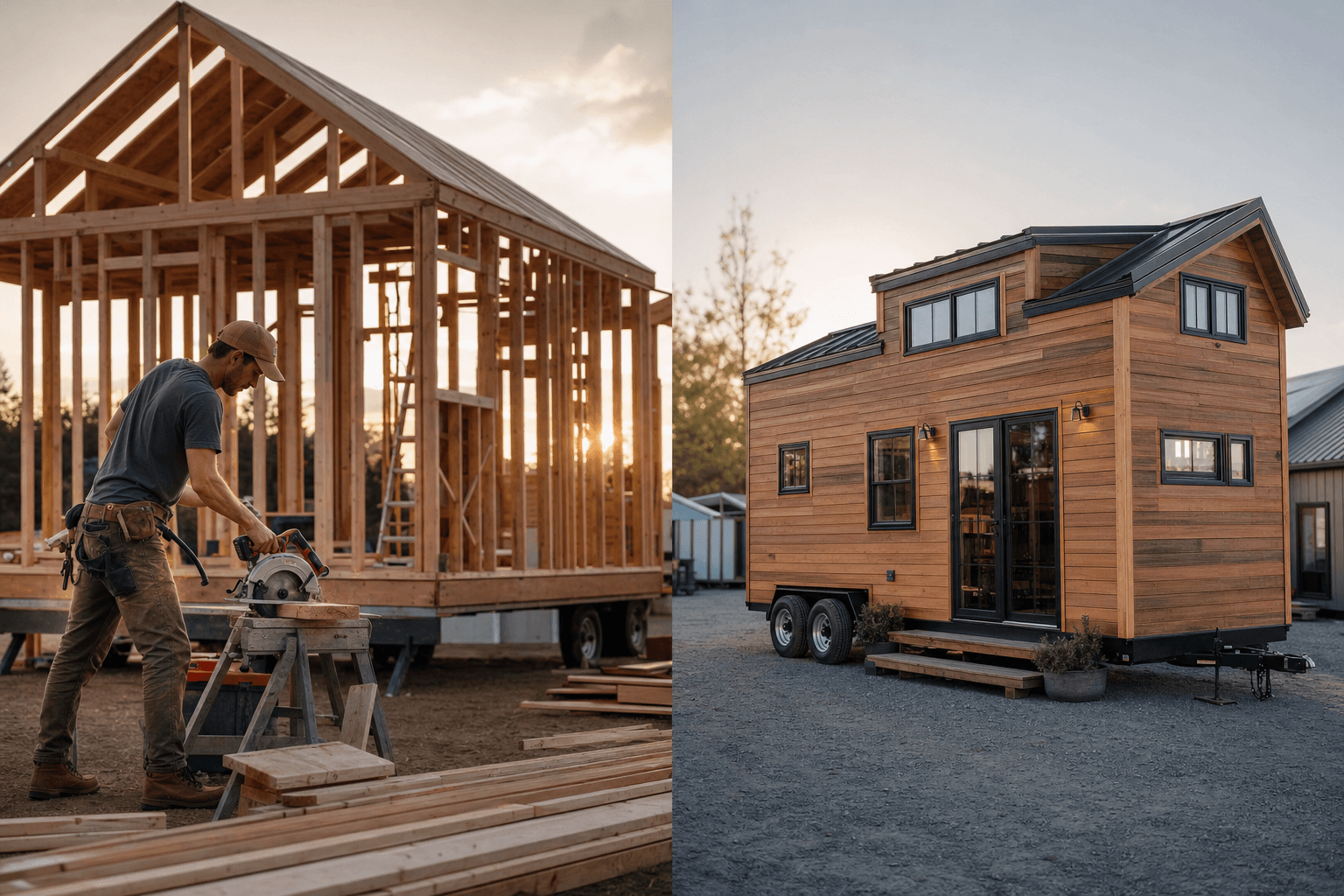 Comparison of DIY tiny house construction and professional builder options
